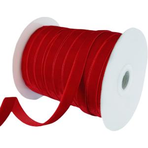 Abbaoww 50 Yards Vintage Red Velvet Ribbon 3/8 Inch Wide for Gift Wrapping Christmas Wedding Home Decoration DIY Projects (Red)