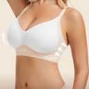 HBselect Jelly Bras for Women No Underwire Comfort Wireless Push Up Bras Seamless Tshirt Bralettes for Women (L)