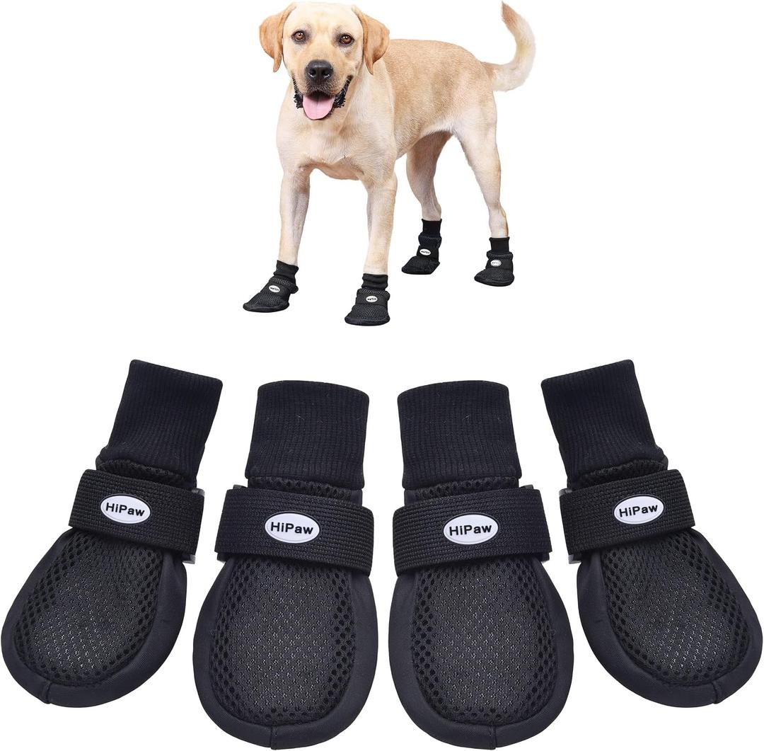 Dog Shoes for Medium to Large Dogs, Breathable Boots for Summer Hot Pavement, Non-Slip Paw Protectors for Outdoor & Hardwood Floors, M