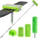 Ceiling Fan Cleaner Duster with 77" Extension Pole, 4-in-1 Reusable Microfiber & Chenille Fan Blade Cleaner, Bendable Fan Duster for Ceiling Fan Blade Blinds Baseboard Cobweb