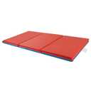 ECR4Kids Premium Folding Rest Mat, 3-Section, 2in, Sleeping Pad, Blue/Red, 1-Piece