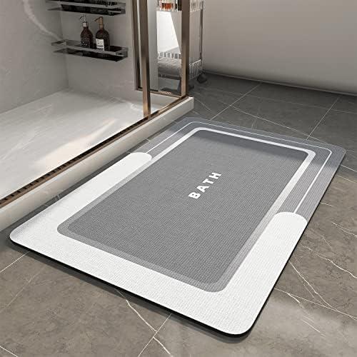 MontVoo-Bath Mat-Bathroom Mat Rug Non Slip Super Absorbent Stain Resistant Quick Dry Thin Bath Rug-Bath Mats for Bathroom Floor Bathtub Vanity-Bathmat Bath Rug Easy Care-17"x27" Grey, 2 Pcs