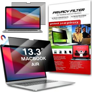 Magnetic Privacy Screen for Macbook Air 13 Inch (2018-2021, M1) / Macbook Pro 13 in (2016-2022, M1, M2), Removable Laptop Privacy Filter Shield
