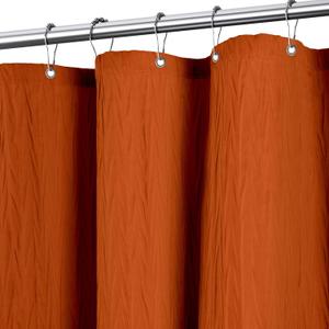 Tititex Vibrant Orange Burnt Ochre Crumpled Shower Curtain, Textured Heavy Duty 156GSM Fabric, Hotel Luxury Bathroom Decorative Waterproof Curtian 72x72 Inch