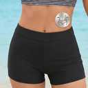 Aqua Eve 3 Piece Tankini Swimsuit for Women Tank Bathing Suit with Shorts Open Back Athletic Swimwear (M)