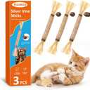 2 x TEAWOO 3 Pcs Natural Silvervine Sticks Cat Toys, Catnip & Matatabi Blend Dental Chew Toys, Teeth Cleaning Kitty Toys for Indoor Cats & Kittens, Edible Chew Sticks for Aggressive Chewers