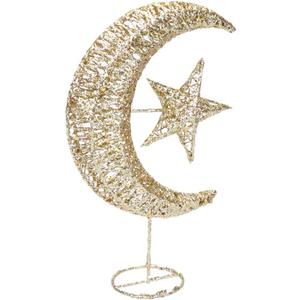 20cm Wrought Christmas Tree Topper Glittering Star Moon Treetop Decoracin Party Supplies Golden
