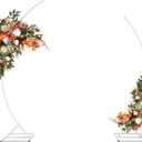 Metal Open Arch Backdrop Stand,Set of 2 White Curved Arch Backdrop Stand Half Moon Wedding Arches for Ceremony,Birthday,Anniversary,Baby Shower,Floral Stand,Ramadan Decoration(6.7FT & 5.8FT)