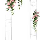 Garden Arbor, Arch Archway for Wedding Ceremony Party, Steel Garden Trellis for Plant Climbing, Christmas Garden Decorations Pergola for Garden, Backyard, Lawn (White)