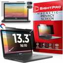 SightPro Magnetic Laptop Privacy Screen 13.3 Inch 16:10 - Removable Computer Privacy Filter Shield and Protector