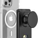 AUROX for MagSafe Wallet Stand, Magnetic Wallet Stand, for Magsafe Phone Grip Card Holder, Magnetic Card Wallet Holder with Collapsible Phone Grip, for iPhone 16 15 14 13 12 Series, Fit 3 Cards, Black