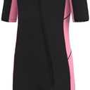 Hevto Kids Wetsuit for Boys Girls Toddler Youth 3/2mm Neoprene Shorty Full Wet Suits Front Zip in Cold Water for Swimming 
(K3S-Pink, 4)