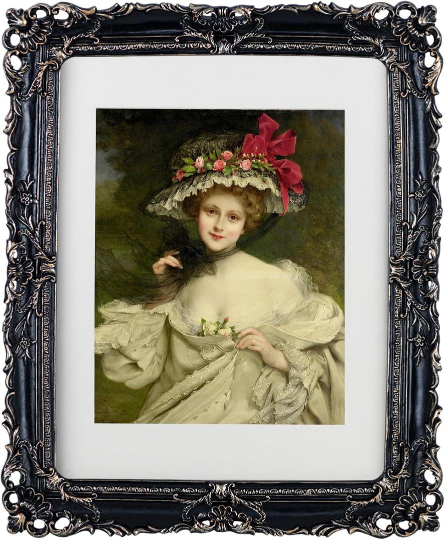 Vintage Baroque Picture Frame,Gold Picture Frames for Wall Hanging & Tabletop, Suitable for 8x10 inch photos (Black, 11X14)