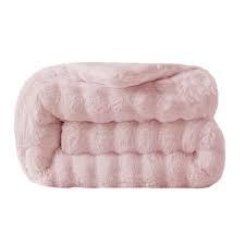 Fluffy Blanket for Couch Living Room, 30”×40” (Light Pink)