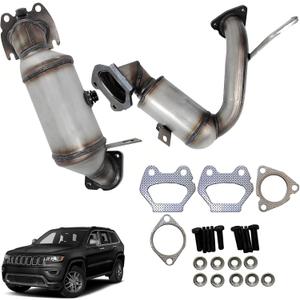 Catalytic Converters Fit for 2014-2018 Jeep Cherokee 3.2L, for Chrysler 200 3.6L V6 2015 2016 2017 2pc Set Stainless Steel Replace# 68105875AC 674-313 674-312 (EPA Compliant)