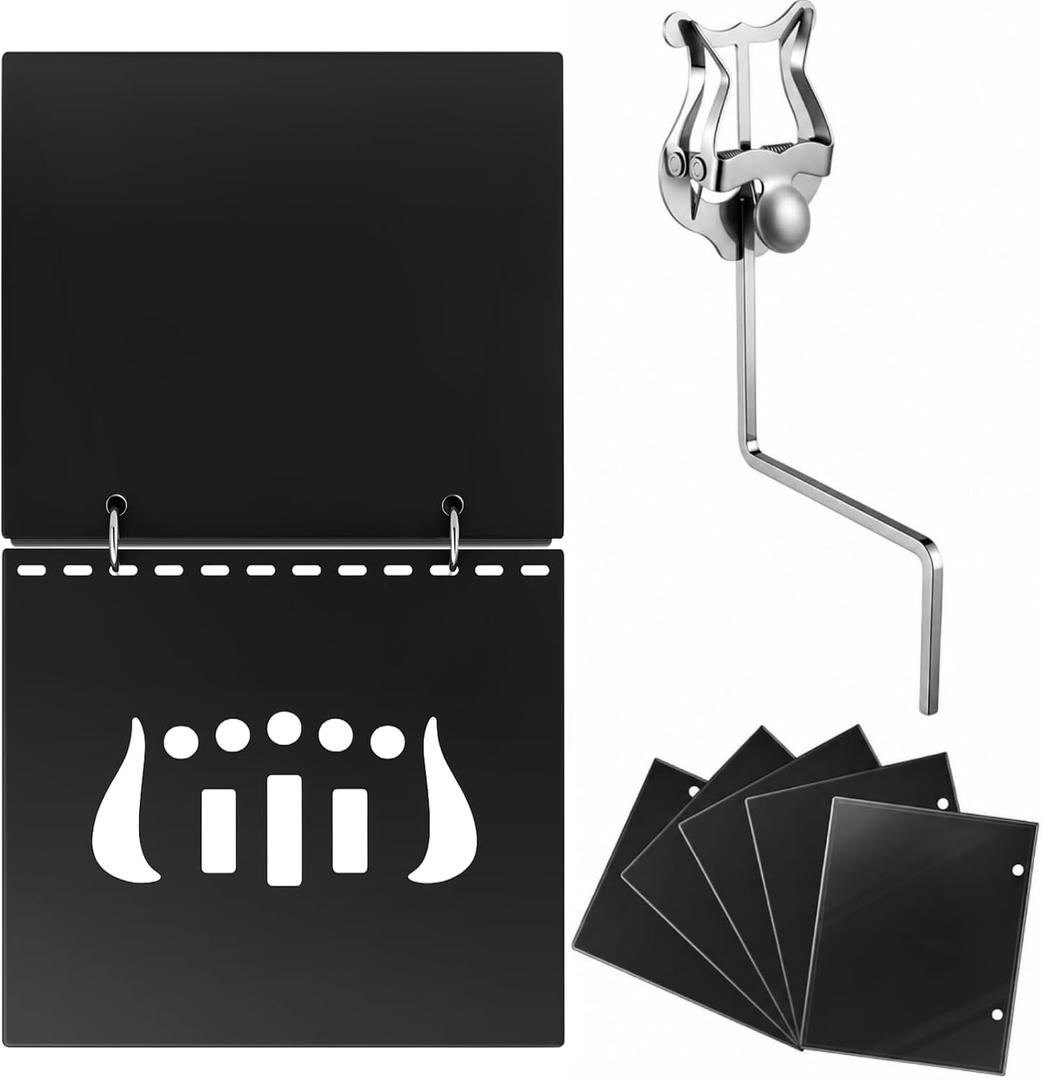 Boao Alto Saxophone Sheet Music Clip & Flip Folder for Marching Band & Orchestra, Music Sheets Holder 7.2" x 6.4" with 10 Double-Sided Inner Sleeves & 10 Windows for Parades, Practice, Performance