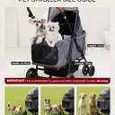 Dog Stroller for Large & Medium Dogs (20-132 lbs), Pet Stroller for 2 Small Dogs, Extra Large Heavy Duty, Foldable & Ventilated, Grey