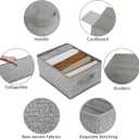 GRANNY SAYS Pants Jeans Organizer for Closet, Wardrobe Clothes Organizer, Clothes Drawer Organizers, Clothing Storage for Tshirts, Pants, Sweaters, Gray, 4-Pack