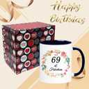 WOSIWULA 69th Birthday Mug, Turning 69 Year Old Gift, 1957 Vintage Coffee Cup, 69th Birthday Gift Idea for Her Women Mom Wife Aunt Sister Grandma Friends, Gift Box Packaging, 11oz