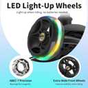 BELEEV Kids Scooter with LED Light-Up Wheels & Deck, 3 Wheel Folding Scooter for Toddlers Girls Boys Ages 3-12, Adjustable Handlebar, Lean to Steer, Extra Wide Wheel, Kick Scooter for Children (Black)