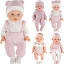 12 inch Doll Clothes and Accessories for 10 11 12 inch Dolls, Include 4-Packs Baby Doll Clothes Hat Headband Socks (Not Include Doll)