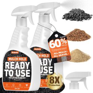 Mulch Hold with Sprayer -Ready to Use Binder for Landscaping, Fast-Dry No Dilution Landscape Glue Spray for Rocks, Binder, Mulch Bond and Pea Gravel Stabilizer 54OZ