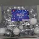 100 Pack Christmas Ball Ornaments,Silver and White Plastic Christmas Balls Shatterproof Christmas Tree Decorations in Indoor,Holiday Xmas Tree Decor Hanging Baubles Balls