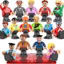 Magnetic People Figures for Kids-15PCS,Community Helpers Toys Perfect for Magnetic Tiles Building Blocks,STEM Learning Toddlers Christmas Birthday Gifts,Magnet Tiles Expansion Pack