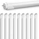 CNSUNWAY 10-Pack T8 LED Tube Lights 4Ft, 18W 2400LM 6000K, Single or Double End Powered, Plug and Play or Ballast Bypass, Type A+B 4FT T8/T10/T12 Replacement for Garage Warehouse Lighting, Frosted