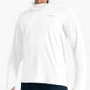 Men's Sun Protection Fishing Shirts UPF 50+ Lightweight Hoodie Long Sleeve UV SPF Hooded Shirts with Mask Rash Guard (XX-Large, White)