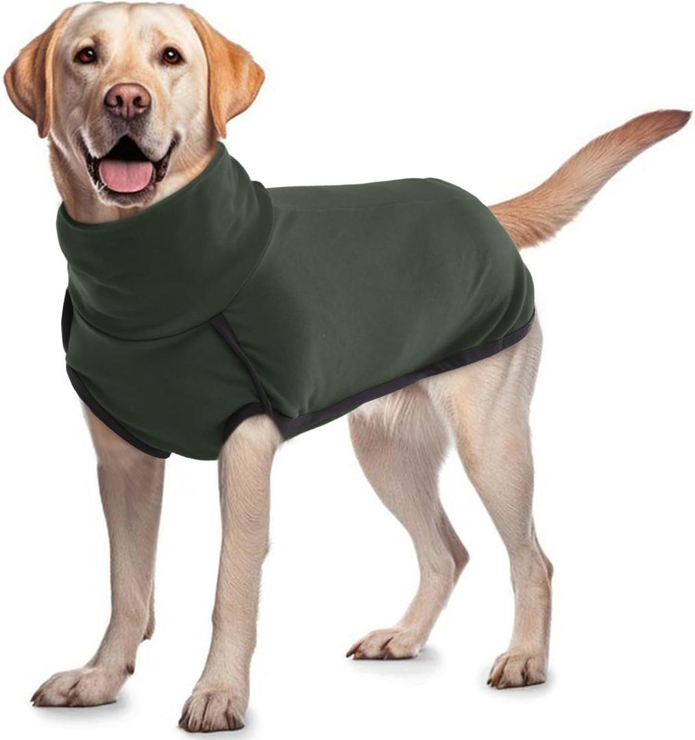 ROZKITCH Dog Winter Coat Soft Pullover Pajamas, Pet Windproof Warm Cold Weather Jacket Vest Cozy Jumpsuit Apparel Outfit Clothes for Walking Hiking Travel Sleep Green XL (XL(Back Length:20-23"))