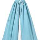 CR ROLECOS Renaissance Costume Women Medieval Ren Faire Dress Short Sleeve Lace up Victorian Peasant Dresses Blue,S