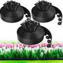 100ft,1.5in Tall Landscape Edging Kit with 150 Spikes, No-Dig Flexible Plastic Edge Border for Landscaping, Lawn, Garden, Flower Beds, Yard, Paver, Playground, Fence, Pathway, Black, 3pack, 33ft Each