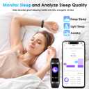 Fitness Tracker, 24/7 Heart Rate Blood Oxygen Blood Pressure Body Temp Monitor Sleep Calorie Tracker with 1.1" AMOLED Touch Color Screen Pedometer Smart Watch Waterproof for Women Men