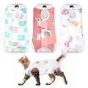 Nuanchu 3 Pieces Cat Recovery Suit Kitten Recovery Suit E-Collar Alternative for Cats and Dogs Abdominal Skin Anti Licking Pajama Clothes Sets(Cute Pattern,Large)50+ bought in past month