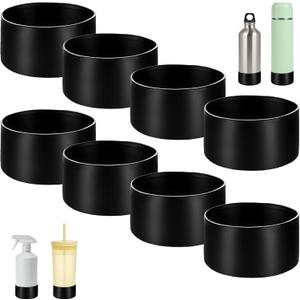 8 Pieces Protective Silicone Sleeve Bottom, Washable Rubber Bottom Base Accessories, Silicone Sleeve for Glass Bottle for 16 Oz Spray Bottles, 12 to 24 Oz Water Bottles