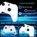 ROTOMOON HD151-S Wireless Game Controller with 7 Colors LED Lighting Compatible with Xbox One S/X, Xbox Series S/X, with 2.4G Wireless Adapter, 3.5mm Audio Jack Gaming Gamepad, Turbo/Programmable