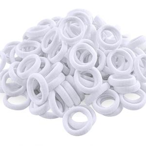 120 Pcs Baby Hair Ties, Cotton Toddler Hair Ties for Girls and Kids, Multicolor Small Seamless Hair Bands Elastic Ponytail Holders (White)