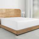 California Design Den 100% Organic Cotton Fitted Sheet Queen Size Only - Percale Queen Deep Pocket Fitted Sheet, Lightweight, Snug-Fit, Crisp, Durable - White (01 - Bright White)