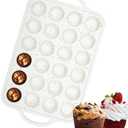 DeamEybi Silicone Muffin Pans for Baking,24 Cups Nonstick Cupcake Pan with Metal Reinforced Frame,Mini Muffin Tray with Handles for Muffins,Cupcakes