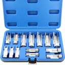 DPTOOL 3/8" 1/2" Drive Diesel Injector Fuel Line Socket Wrench Set, Metric 8-22mm Flare Nut Socket Set, 14 piece 5-Point Avoid Wire Nut Removal Tool for Wired Temperature Sensor, Thermo Switch, etc