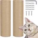 PowerKing Thick Natural Sisal Replacement Scratching Post,15.7" Length, 4.5" Thick, 2Pcs M8 Cat Scratch Post Refill Poles, Ideal for Refurbishment, Includes Screws, Natural (Beige)