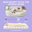LE SURE Cute Dog Bed Medium Size Dog, Orthopedic Waterproof Medium Pet Beds with Sides, High Back Non-Slip Bottom and Egg-Crate Foam Pet Couch Sofa with Washable Removable Cover, Beige