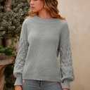 PRETTYGARDEN Women's Fall 2026 Pullover Sweater Casual Long Sleeve Loose Chunky Knit Tops Blouse Winter Fashion Clothing (Gray, M)