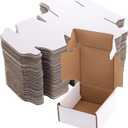 Cedilis 75 Pack Corrugated Mailer, 4x4x2 Inches Shipping Boxes, Small Cardboard Box for Shipping Mailing and Storing, Recyclable, Crush Proof, Oyster White