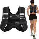 KUKZO Weighted Vest Woman, 12 Lb Unisex Reflective Strength Training Weight Vest For Running, Jogging, Cardio & Workouts, Black