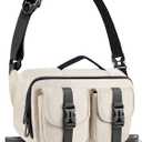 Camera Sling Bag,DSLR Camera Bag with Tripod Holder,Waterproof Camera Shoulder Crossbody Bag for Photographers (Beige)