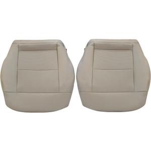 FZJDSD Tan Driver & Passenger Side Bottom Perforated Microfiber Leather Seat Covers Compatible with Mercedes Benz E200 E250 E300 E350 2010 2011 2012 2013 2014 2015 2016