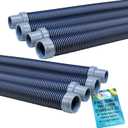 U.S. Pool Supply Pool Vacuum Hose, 8 Piece Pool Hose Set - 40" Blue Flexible Spiral Wound Connector Sections with 1.5" Male & Female Cuff Ends, Replacement Fits Most Inground Automatic Cleaner Brands (Gray)