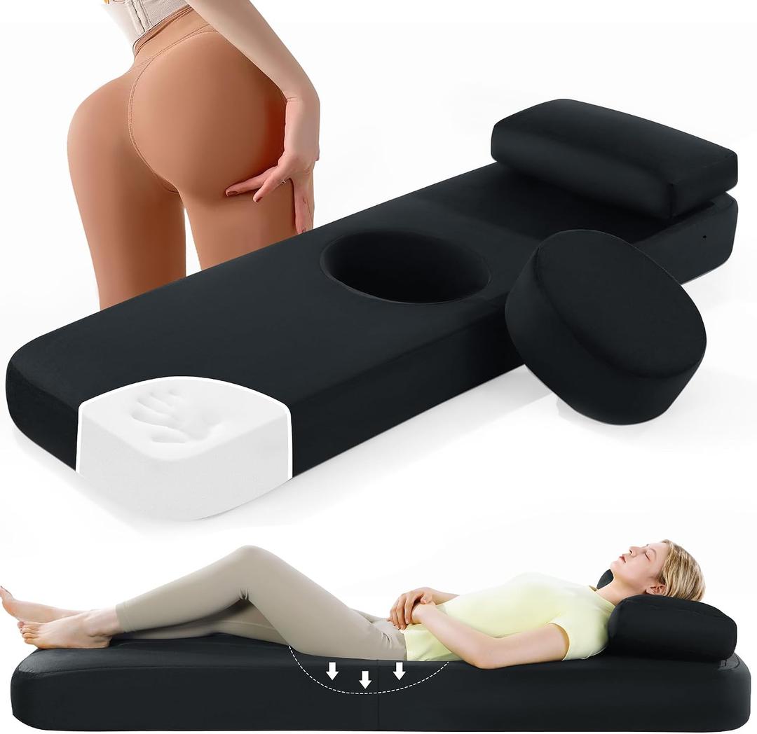 BALAPET BBL Mattress After Surgery with Hole for Sleeping, High Density Brazilian Butt Lift Recovery Bed with Adjustable Headrest & Lumbar Support, Washable Cover, Large up to 198 lbs & 5'11"